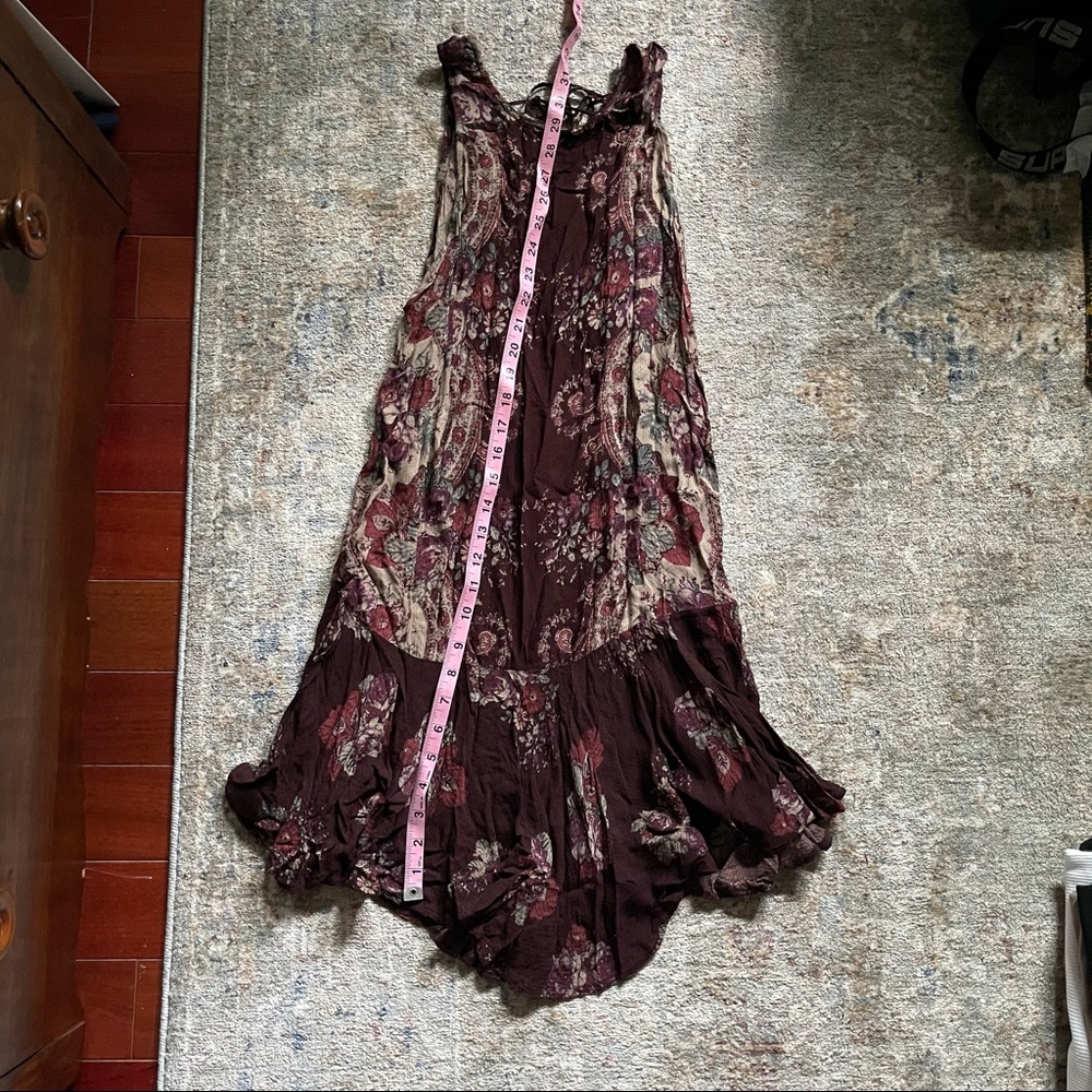 Free People Paisley Maroon Slip Dress - Picture 9 of 9
